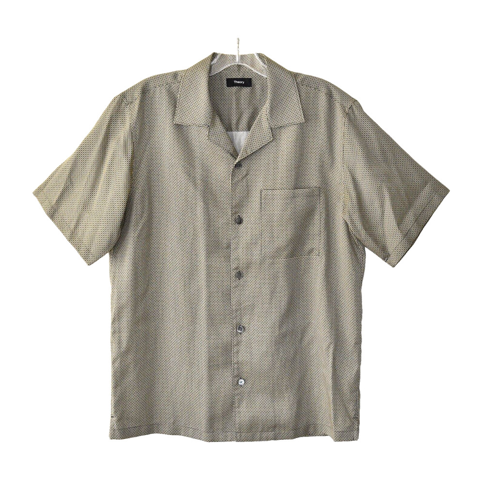 B0 NWT THEORY Marigold Multi Reef Print Short Sleeve Shirt Size S $165